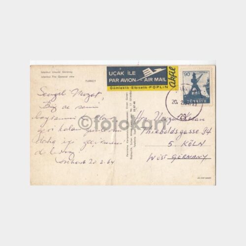1964 Haliç Görünüşü Ankara Posta Damgalı Kartpostal - Görsel 2