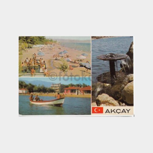 1975 Balıkesir Akçay 3 Görünüş Kartpostal