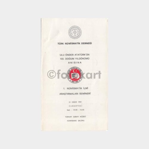 1981 Nümismatik Derneği Seminer Programı