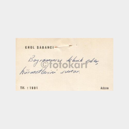 1960 Adana - Erol Sabancı Kartvizit