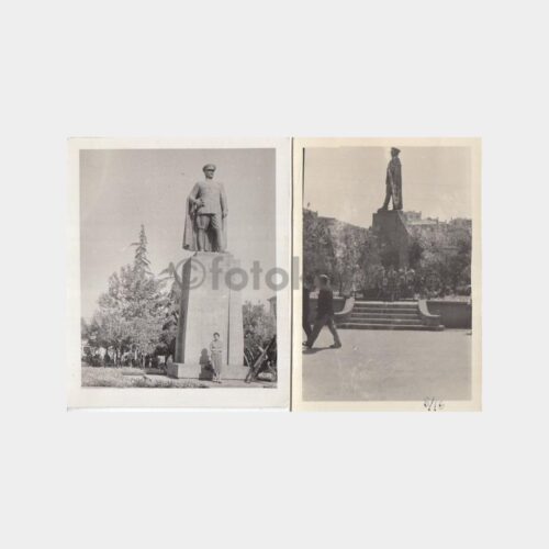 1960 Atatürk Heykeli Konulu 2 Adet Fotoğraf