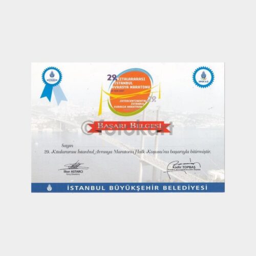 2007 Avrasya Maratonu Başarı Belgesi