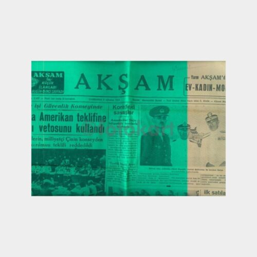 Akşam Gazetesi - Kore Savaşları (02.08.1950)