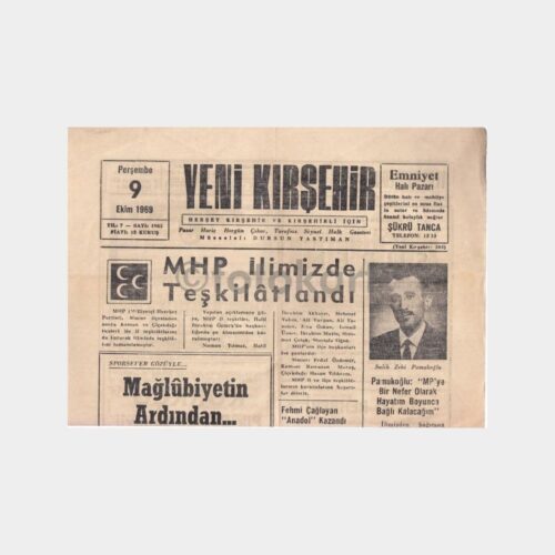 1969 Yeni Kırşehir Gazetesi (09 Ekim)