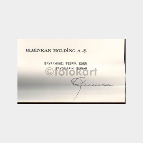 Elginkan Holding -İmzalı- Tebrik Kartı