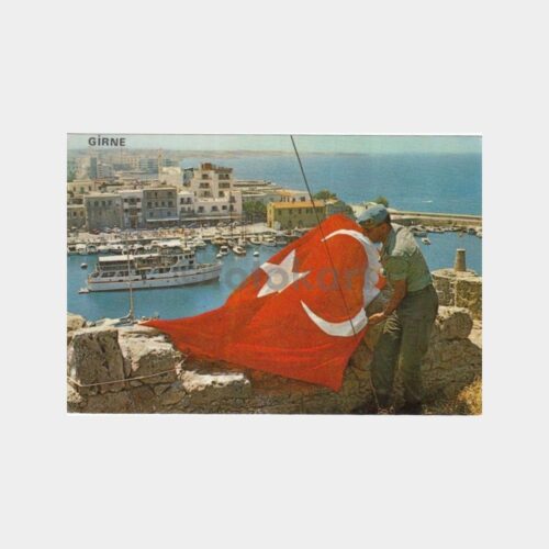 1979 Kıbrıs Girne Limanı Türk Bayrağı Kartpostal