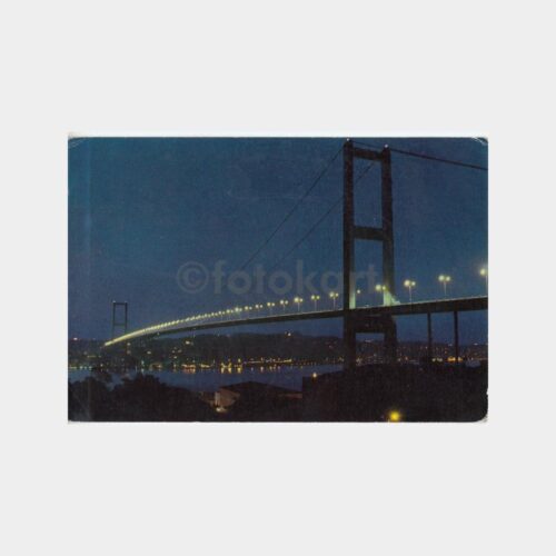 1975 Boğaziçi Köprüsü Gece Görünüş Kartpostal