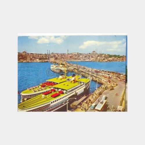 İstanbul Galata Köprüsü Vapurlar Kartpostal