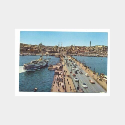Galata Köprüsü ve Vapur Görünüş Kartpostal