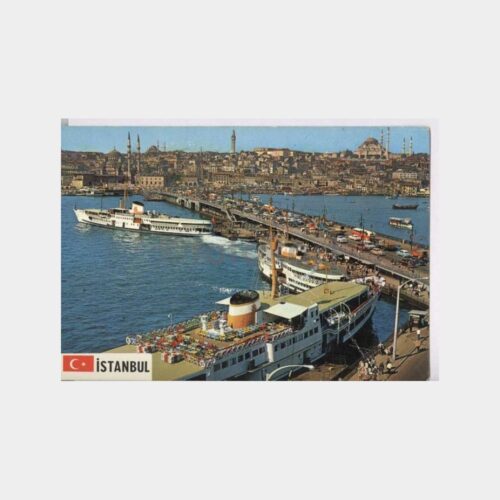 Galata Köprüsü ve Vapurlar Görünüş Kartpostal