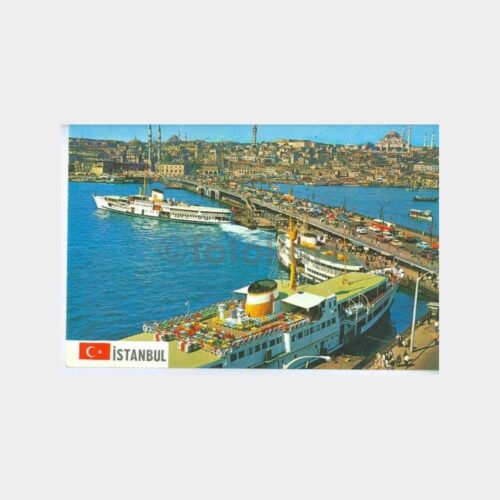 Galata Köprüsü Vapurlar Görünüş Kartpostal