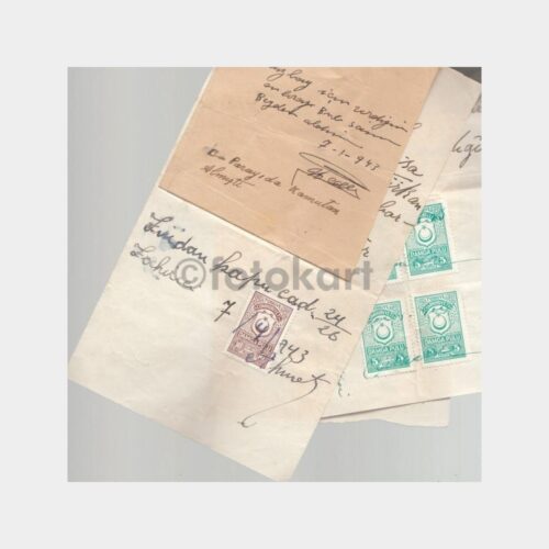 1943 Damga Pullu 5 Adet Para Makbuzu