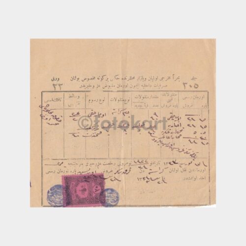 1922 İstanbul Emlak Vergisine Ait Makbuz
