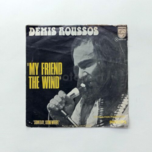 Demis Roussos, Someday Somewhere-My Friend the Wind 45'lik Plak - Görsel 2