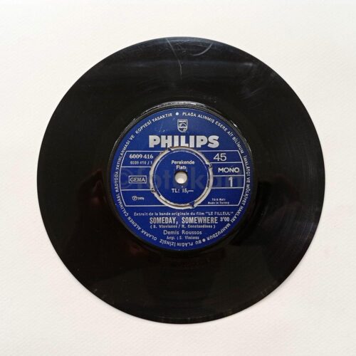 Demis Roussos, Someday Somewhere-My Friend the Wind 45'lik Plak - Görsel 4