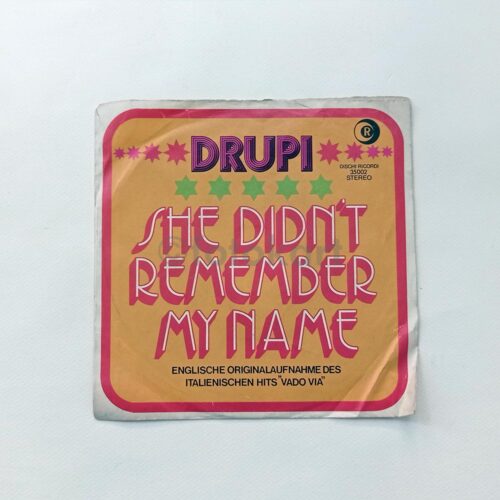 Drupi, Vado Via-She Didn't Remember My Name Alman Baskı 45'lik Plak - Görsel 2