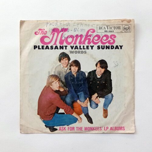 The Monkees, Words-Pleasant Valley Sunday Amerikan Baskı 45'lik Plak - Görsel 2