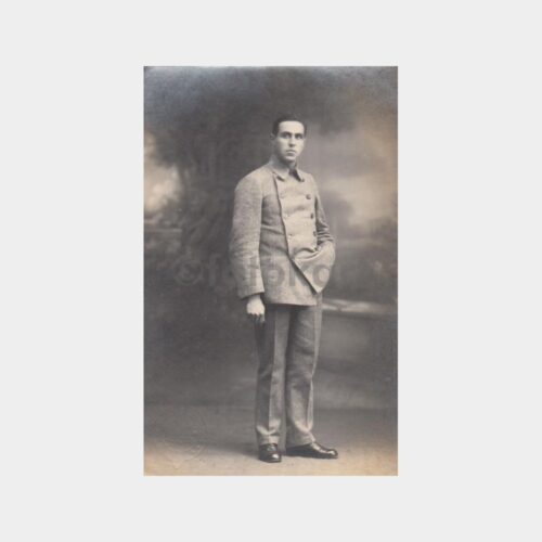 1930 Resmi Giyimli Bay Stüdyo Fotoğraf