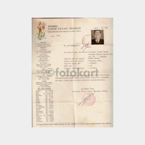 1978 Verem Savaş Derneği İş Şahadetnamesi