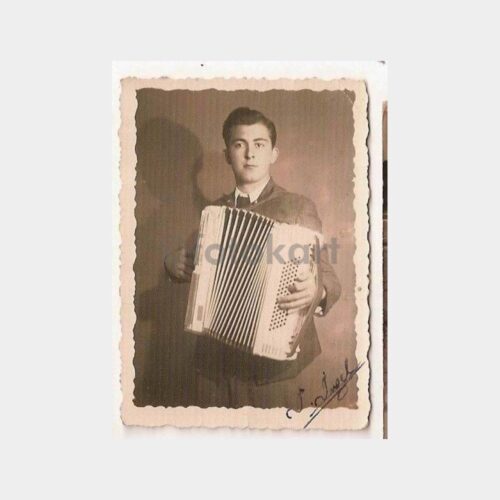 1940 Akordeonlu Genç Fotoğraf