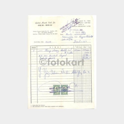 1984 Shaup Lorenz Televizyon Faturası