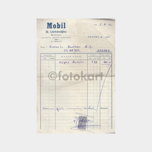 1972 Mobil Çayırova Akaryakıt Faturası