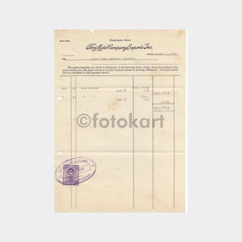 1930 İstanbul Ford Motor Company Faturası - Görsel 2