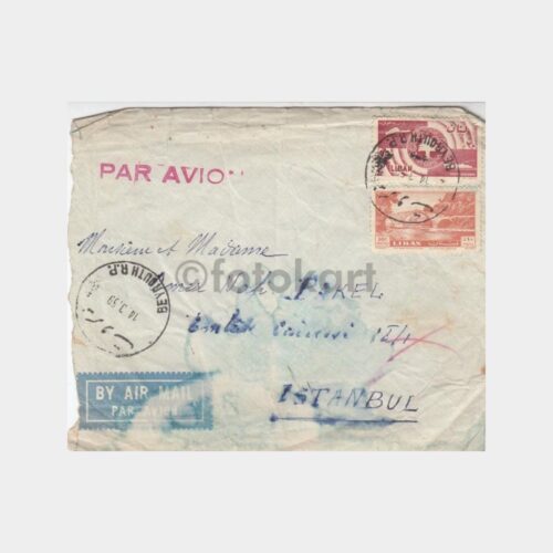 1959 Beyrut Damgalı İstanbul Varışlı Mektup