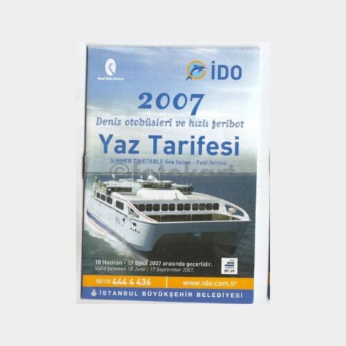 2007 İDO Deniz Otobüsleri Tarifesi