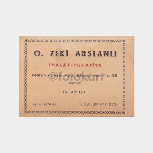 1955 Mahmutpaşa Tuhafiye İşyeri Kartı