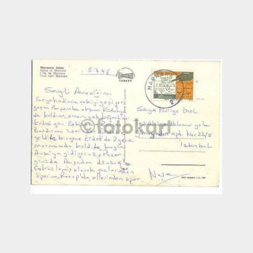 1976 Marmara Adası Posta Damgalı Kartpostal - Görsel 2