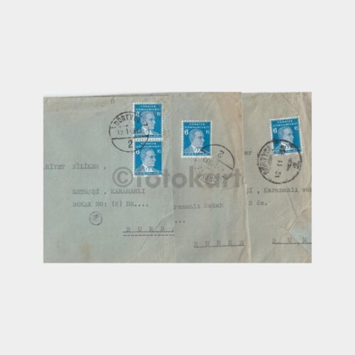 1939 Dörtyol Posta Damgalı 3 Adet Zarf