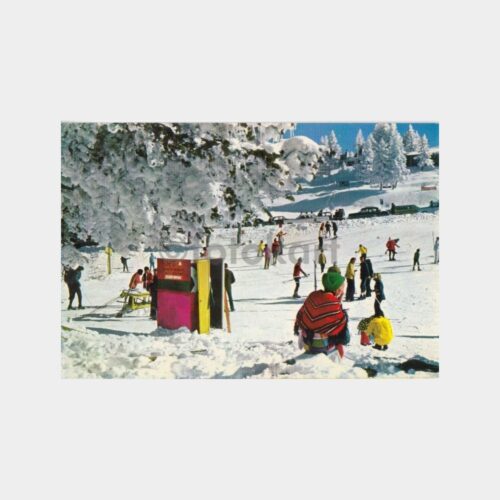 1968 Uludağ Kayakçılar Görünüş Kartpostal