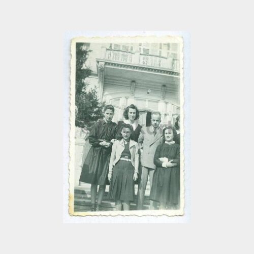 1935 Tarihi Okul Önü Kız Öğrenciler Fotoğraf