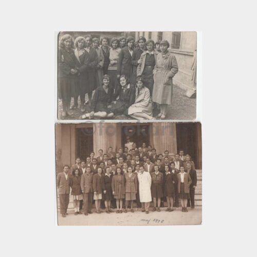 1948 Zagrep Hırvat Kız Öğrenciler 2 Adet Fotoğraf