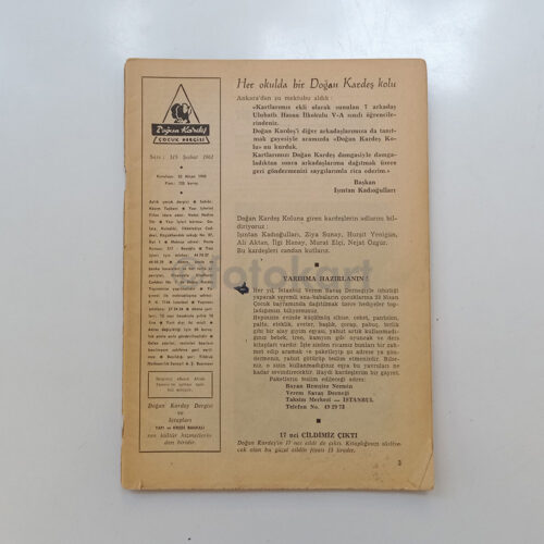 Doğan Kardeş Aylık Çocuk Dergisi, Şubat 1962