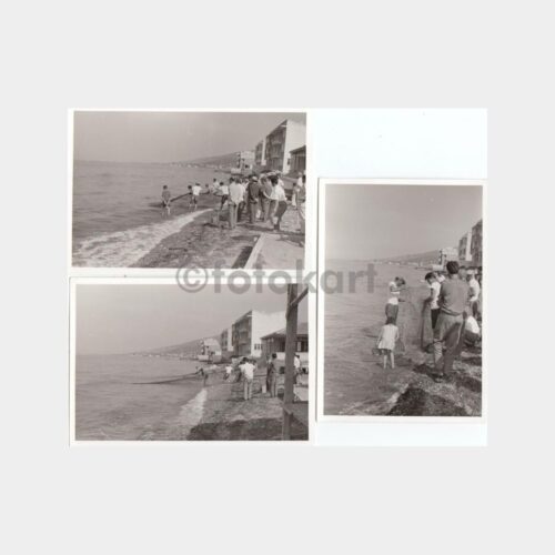 1960 Akçakoca Balıkçılar Ağ Çekiminde Görünüş 3 Adet Fotoğraf