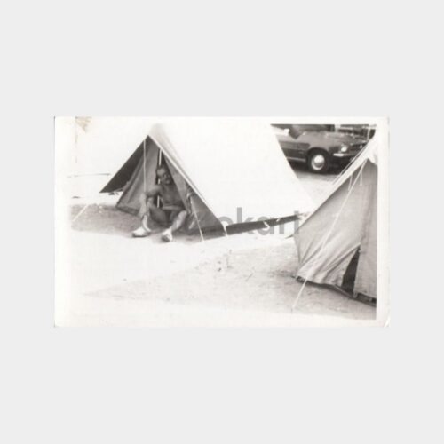 1960 Çadır Kampı Konulu 2 Adet Fotoğraf - Görsel 2