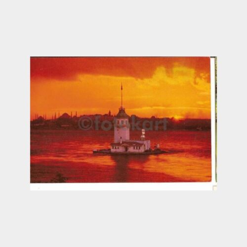 Kız Kulesi Gurup Vakti Konulu Kartpostal