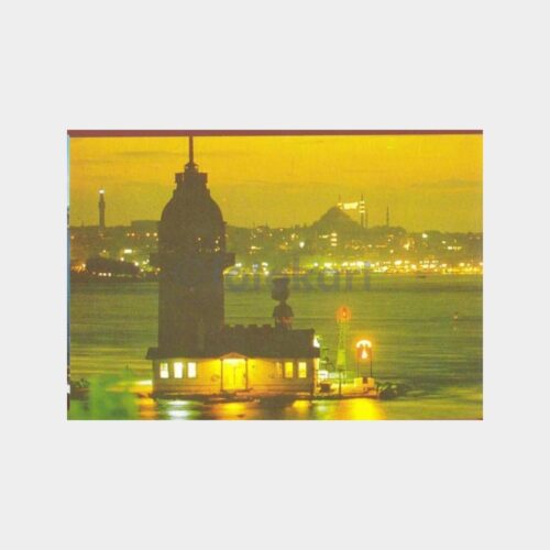 Kız Kulesi Gece Görünüşü Kartpostal