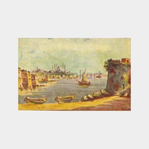 Samatyadan Marmaraya Bakış Çizim Kartpostal