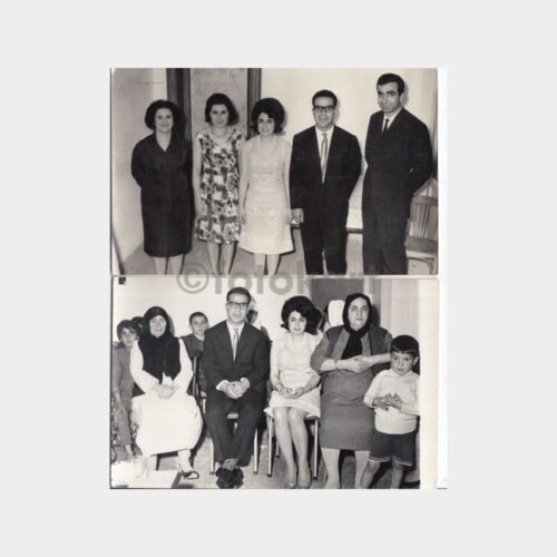 1965 Diyarbakır Foto Çetin - Nişan Töreni Konulu 2 Adet Fotoğraf