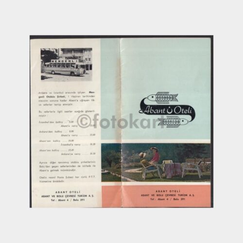 1961 Abant Oteli Broşür Fiyat Listesi