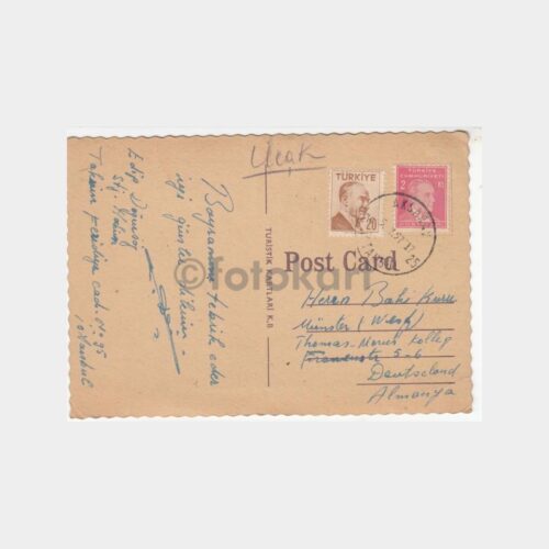 1957 Alman Çeşmesi Damgalı Kartpostal - Görsel 2