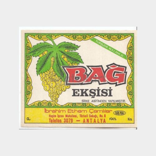 1970 Antalya Bağ Ekşisi Etiketi