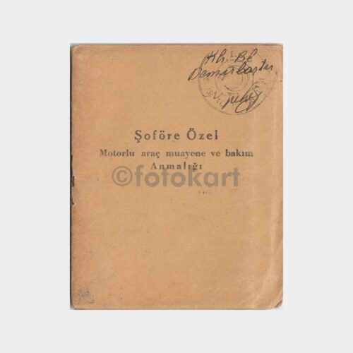 1948 Askeri Harbiye Şöföre Özel Bakım Talimatı