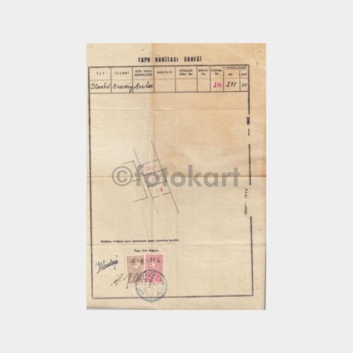 1956 Bakırköy Tapu ve Çap Krokisi - Görsel 2