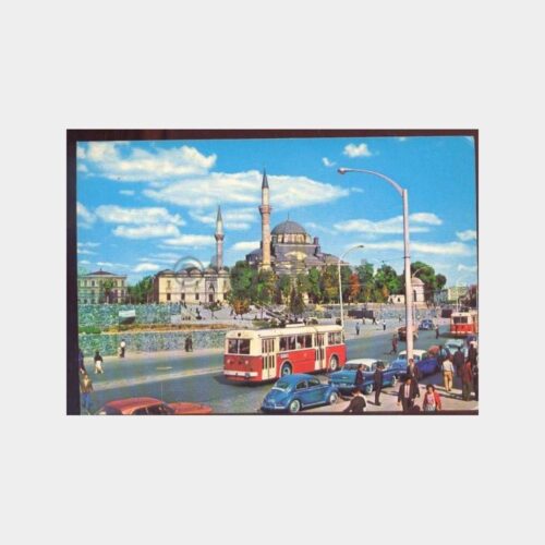 İstanbul Beyazıt Troleybüs Görünüş Kartpostal