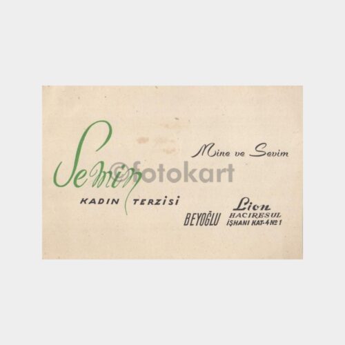 1955 Beyoğlu Terzi İşyeri Kartı
