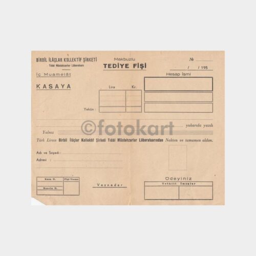1958 Birbil İlaçları Tediye Fişi